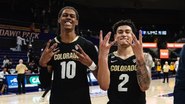 Cody Williams and KJ Simpson after win over Washington